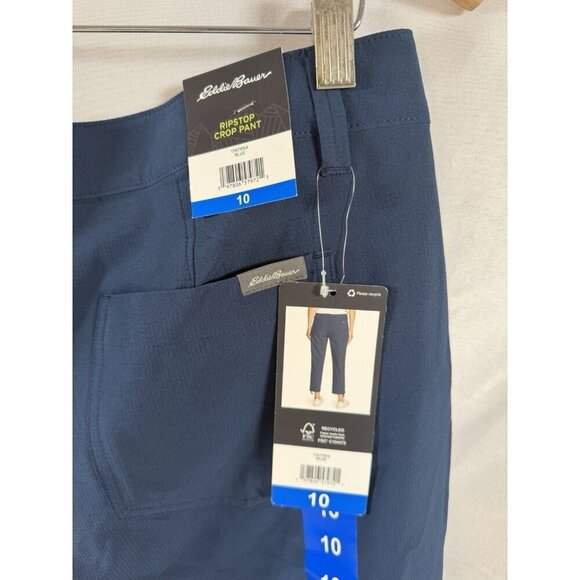 Eddie Bauer Adventurer Stretch Ripstop Crop Blue Pants Womens Sz 10 NWT - Picture 4 of 4